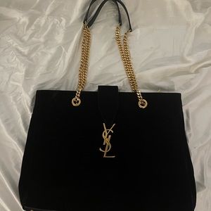 YSL SUEDE/GOLD PURSE - RARE